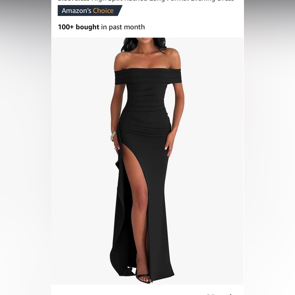 Elegant Black Off-Shoulder Evening Dress